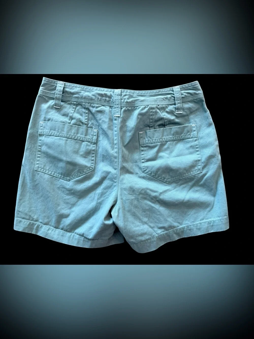 Natural Reflections Womens Size 4 Aqua Blue Chino Shorts 5” Cotton Casual